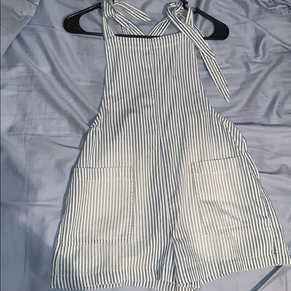 Striped overalls